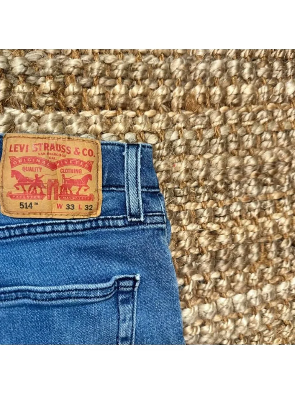 Levi's 514 Straight Fit Blue Denim Jeans Men's Size W33 L32